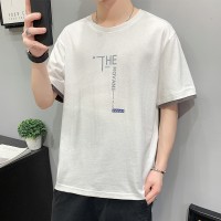T227夏季纯棉短袖t恤男士夏季休闲时尚潮牌ins半袖上衣