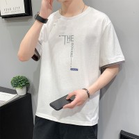 T227夏季纯棉短袖t恤男士夏季休闲时尚潮牌ins半袖上衣