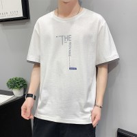 T227夏季纯棉短袖t恤男士夏季休闲时尚潮牌ins半袖上衣