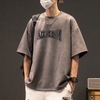 TC010夏季潮男穿搭体恤短袖t恤上衣印花百搭潮流
