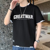 Q2024夏季男潮流宽松服潮牌学生短袖T恤上衣圆领纯棉半袖T恤