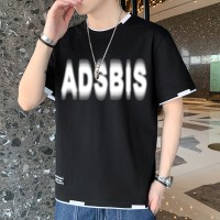 Q2024休闲字母五分袖夏季纯棉T恤短袖潮牌圆领上衣服宽松男款