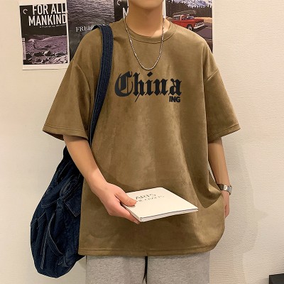 <!--TC001高级感短袖t恤男款休闲复古短T-->