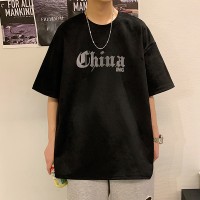 TC001高级感短袖t恤男款休闲复古短T