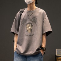 TC004帅气短袖t恤男衣服半截袖潮流ins宽松百搭胖子学生T恤上衣