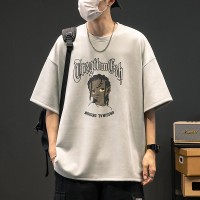 TC004帅气短袖t恤男衣服半截袖潮流ins宽松百搭胖子学生T恤上衣
