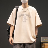 TC002美式复古短袖T恤夏季男款青少年帅气男生短袖