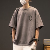 TC006高级潮流复古短袖t恤男宽松百搭学生T恤上衣