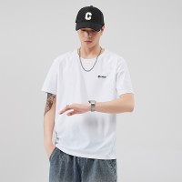 Q锦氨凉感短袖t恤男字母刺绣朱地网眼速干U+防晒冰丝体恤