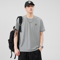 Q夏季科技凉感短袖t恤男潮牌宽松薄款透气U+冰皮防晒衣男