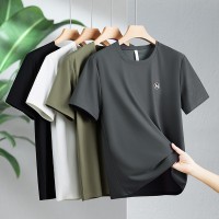Q锦氨速干冰丝短袖t恤男夏季刺绣速干衣U+防晒潮牌体恤男