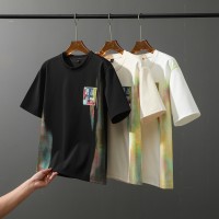2024年夏季万针刺绣风短袖男宽松休闲百搭