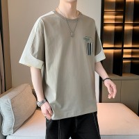 Q男士短袖t恤夏季2024休闲宽松冰丝凉感初中生青少年体恤上衣