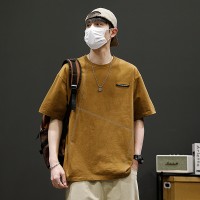 Q男士短袖t恤夏季2024美式潮牌冰丝宽松半袖体恤夏装休闲上衣