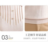 妈妈春装2024新款气质针织小衫中老年女装春夏洋气雪纺纱袖薄上衣