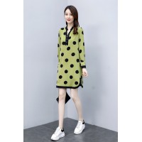 连衣裙女立领波点时尚H版型显瘦优雅大波点裙子
