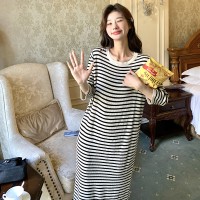条纹针织流苏连衣裙709