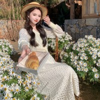 现货【2024仙女款】镂空连衣裙马甲拼接199