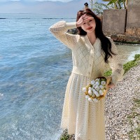 现货【2024仙女款】镂空连衣裙马甲拼接199
