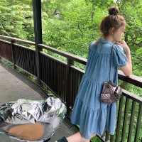 现货春夏季短袖牛仔裙宽松休闲连衣裙女062档口2374款