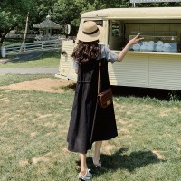 现货夏季针织短袖假两件套连衣裙女062档口2314款
