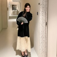 现货【2024】流苏金丝绒中式淑女连衣裙199