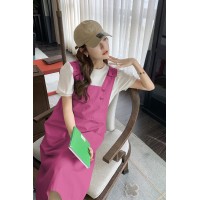现货夏季全棉宽松休闲背带中长款连衣裙女062档口2326款