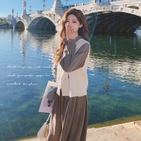 【2024现货】甜美两件套开衫马甲连衣裙森仙199