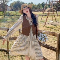 现货【2024】马甲二件套连衣裙中式淑女199