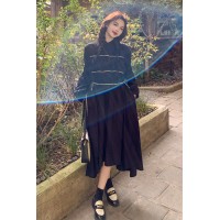 【2024现货】连衣裙轻奢系带收腰点缀199