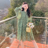 现货【2024】薄款不过膝碎花淑女连衣裙199