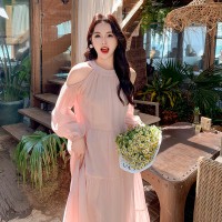 现货【2024】2个颜色露肩连衣裙系带超仙199