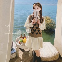 【2024现货】两件套小个子百褶裙马甲连衣裙199