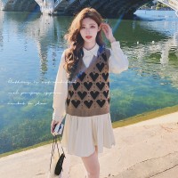 【2024现货】两件套小个子百褶裙马甲连衣裙199