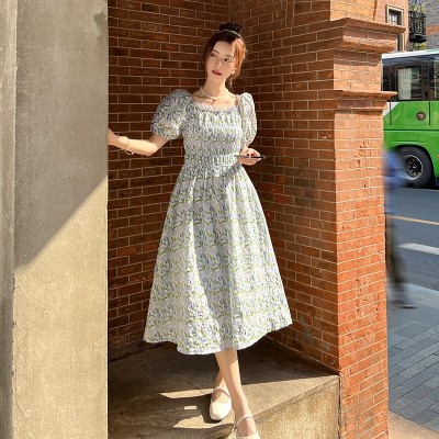 <!--现货老短袖碎花连衣裙女062档口2353款-->