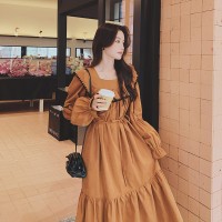 【新款现货】大裙摆甜美复古连衣裙2302