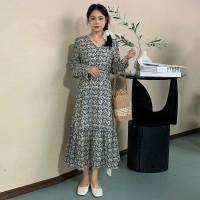 现货2024年春季甜美可爱小碎花修腰时尚原创连衣裙