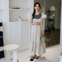 现货夏装新款韩版休闲拼色连衣裙H832