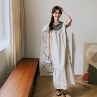 现货夏装新款韩版休闲拼色连衣裙H832