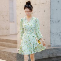 潮流简约气质碎花连衣裙155