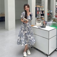 现货浙宝012连衣裙印花可盐可甜中长裙2024夏季新款Y