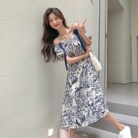 现货浙宝012连衣裙印花可盐可甜中长裙2024夏季新款Y