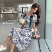 现货浙宝012连衣裙印花可盐可甜中长裙2024夏季新款Y
