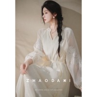 《丁达尔连衣裙》进阶精緻棉柔绣花慵懶法式