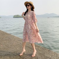 2024年夏季新款新中式v领修身抽绳连衣裙