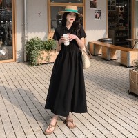【现货主推】法式风白色连衣裙女夏季2024新款气质收腰衬衫长裙