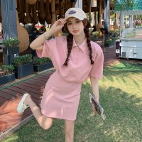 现货夏货买家秀假两件小个子连衣裙卫衣裙202A