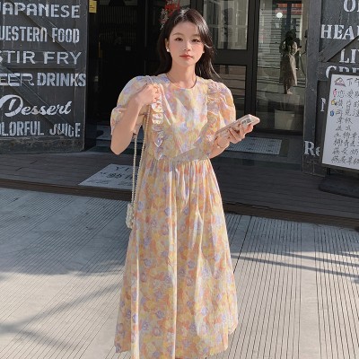 <!--现货2024夏新款可爱甜美碎花娃娃衫清凉一夏连衣裙-->