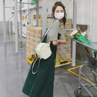 【2024现货】背带裙条纹T恤D101