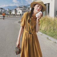 2024瘦腰法式桔梗连衣裙设计高级感199